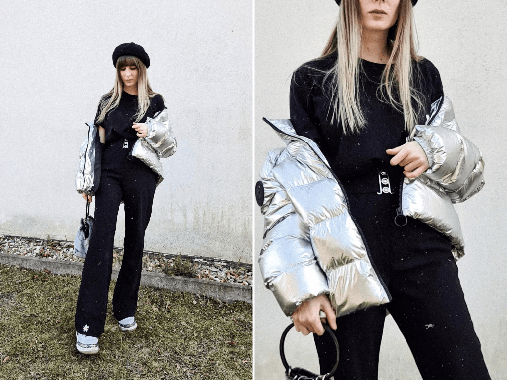 cosmic outfit: how to style metallic puffy jackets - ohwyouknow